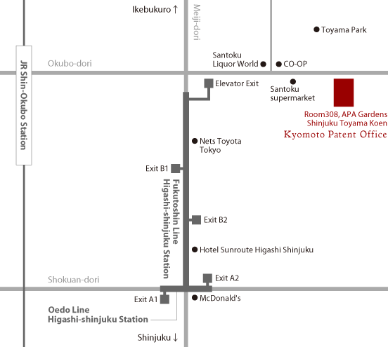 Kyomoto Patent Office map